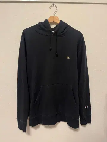 Champion 블랙 후드티 X-LARGE