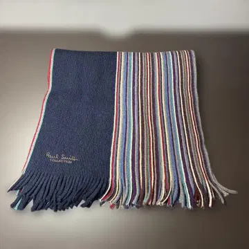 폴 스미스 컬렉션 울 머플러 네이비 스트라이프