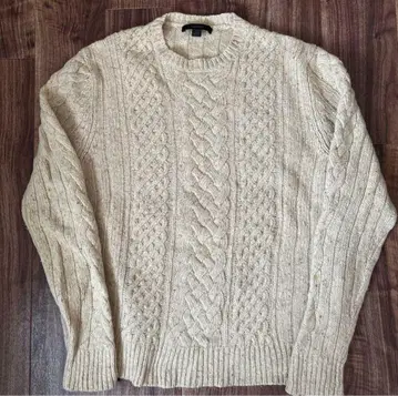 90s usa 구제 의류 네프 케이블 니트 울 스웨터 아란 니트