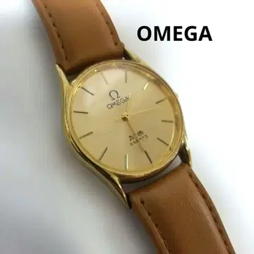 새상품급 OMEGA 쿼츠 손목시계 골드 배터리 교환