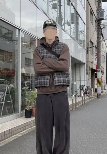 UNIQLO 울 블렌드 다운 베스트 체크