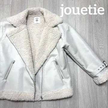 jouetie 에코 무스탕 라이더스 블루종