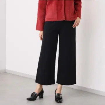 고급스러움 오슈의 코다와리 MIYABI 따뜻한 와이드 팬츠 블랙