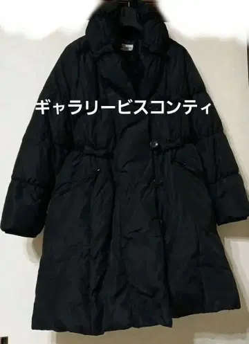 갤러리 비스콘티 새상품급 다운 코트 블랙 리본 장식