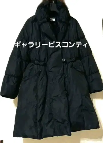갤러리 비스콘티 새상품급 다운 코트 블랙 리본 장식
