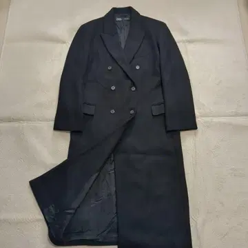 ZARA 만테코 더블 체스터 코트 블랙 빅 사이즈 맥시 길이