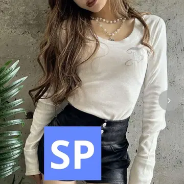 아베일 Shoko 리브 풀오버 SUREVE 긴팔 T셔츠 화이트 SP