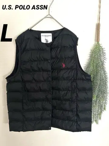 택 포함 새상품 U.S. POLO ASSN. 블랙 다운 베스트 블랙 L