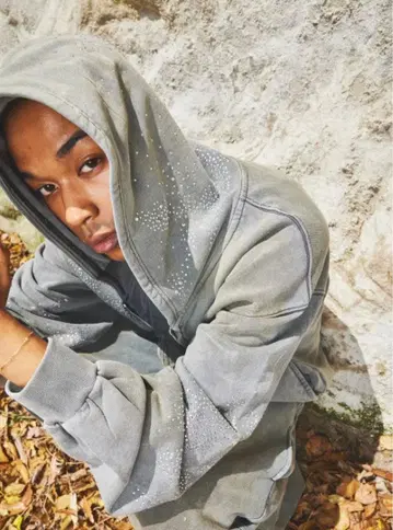MOTH rhinestone zip-up hoodie GRAY 품절 상품