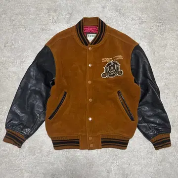 90s 빈티지 마크호프 가죽 절개 바시티 자켓