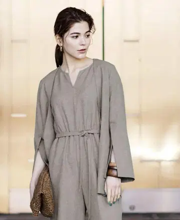 유어스 셋업 노카라 올인원 린넨 라이크 L 택 포함