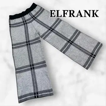 엘프랭크 ELFRANK 체크 니트 와이드 팬츠 가을/겨울