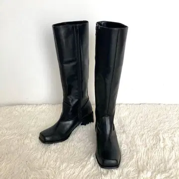 MOUSSY 마우지 스퀘어토 롱 부츠 블랙 블랙