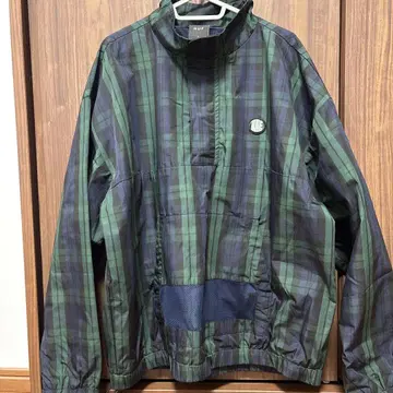 HUF 그린 계열 체크 나일론 자켓 팬츠 세트