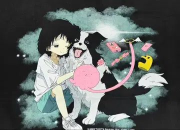 타코피의 원죄 시즈카짱 타코피 애니메이션 T셔츠 페이드 블랙 XL