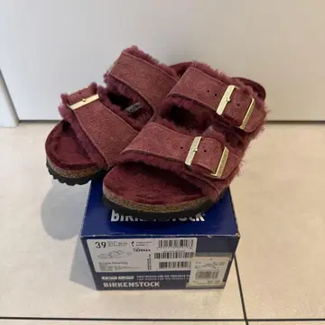 BIRKENSTOCK Arizona Shearling 39 마룬