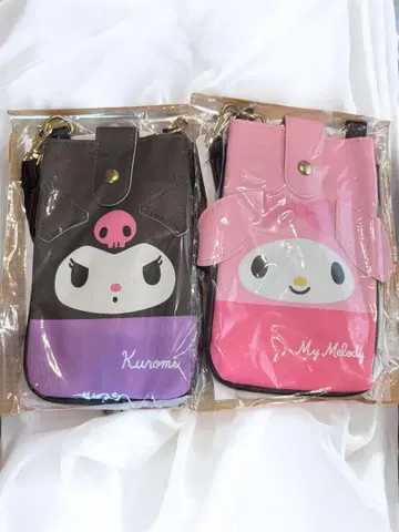 [ 미사용 새상품 ] 쿠로미 마이멜로디 스마트폰 파우치 2세트 미니백