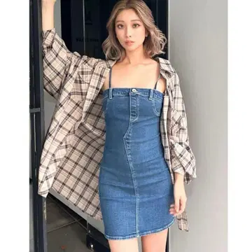 데님 미니 원피스
