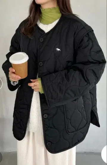 폴로 랄프로렌 오버 사이즈 2WAY 퀼팅 자켓 블랙