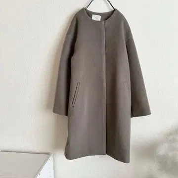 이에나 새상품 38 램스울 노카라 코트