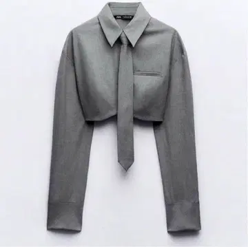 ZARA 크롭 셔츠 넥타이 포함