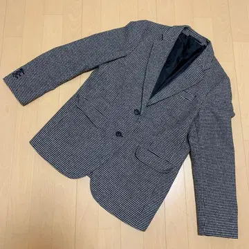 테일러드 자켓 블랙 화이트 체크 하운드투스