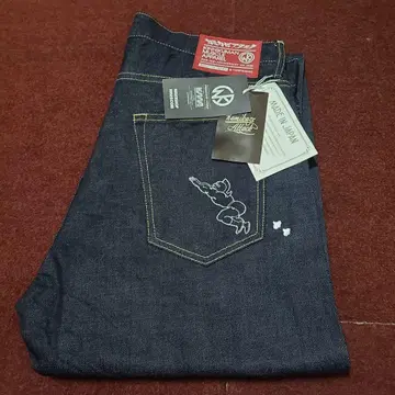 새상품급 미세탁 카미카제 어택 근육맨 w34 지퍼 플라이 체인 스티치