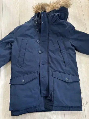 GAP 후드 부착 다운 자켓 네이비