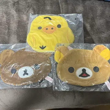 리락쿠마 키이로이트리 복슬복슬 파우치 가챠가챠 차이로이코구마 3종