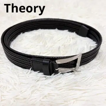 Theory 뜨개질 벨트 블랙 36 실버 버클