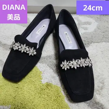 DIANA 플라워 비쥬 장식 로퍼 스웨이드 24cm