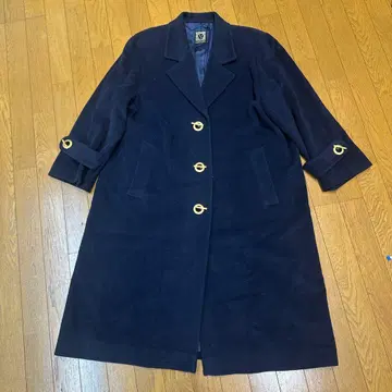 ANNE KLEIN 네이비 롱 코트