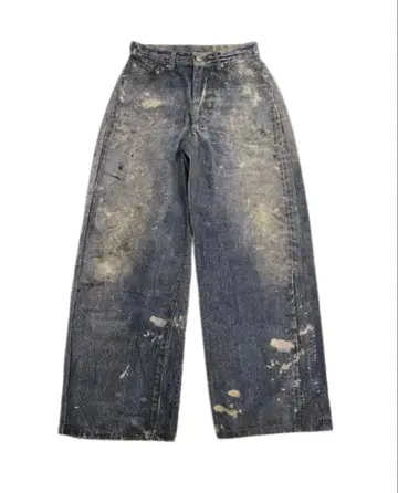 와사비 배기 데님 페인트