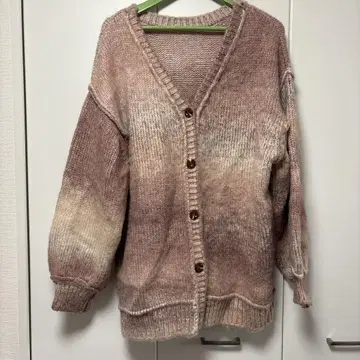 kastane 핑크 계열 그라데이션 니트 가디건