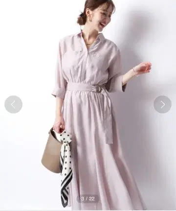 JUSGLITTY 컬러 시어 셔츠 원피스