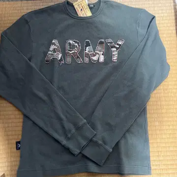 ARMY 와플 원단 긴팔 티셔츠 그레이
