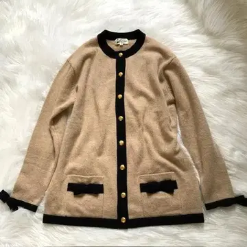 피코네 이탈리아제 캐시미어 100% 가디건 바이컬러