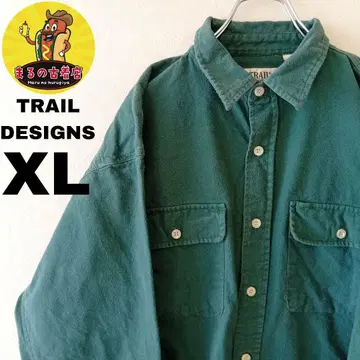 USA 구제 의류 TRAIL DESIGNS 플란넬 셔츠 XL 그린