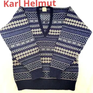 [새상품급] 칼 헬무트 노르딕 스웨터 V넥 핑크하우스