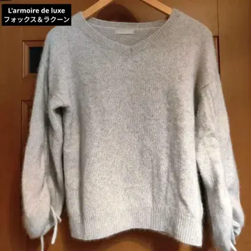 L'armoire de luxe 폭스 & 라쿤 고급 라이트 그레이 스웨터