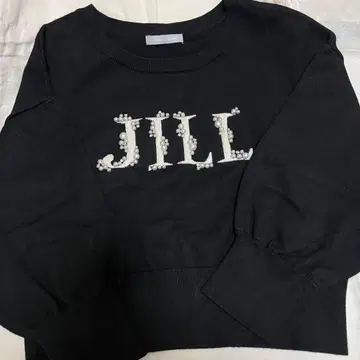 JILL by JILLSTUART 로고 자카드 비쥬 니트 블랙