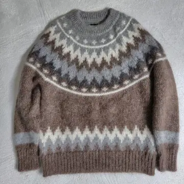 컨디션 최상 현행 바토너 록 콜라보 니트 노르딕 무늬 모헤어 알파카