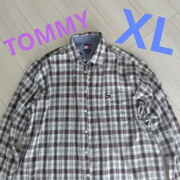 TOMMY JEANS 긴팔 체크 셔츠 XL