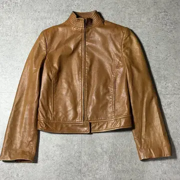 DKNY 가죽 자켓 브라운 오렌지