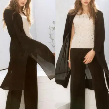 새상품급 SPECCHIO 스페치오 크리스탈 플리츠 롱 자켓