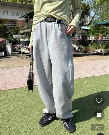 백 포켓 와이드 코튼 팬츠 nugu