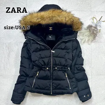 새상품급 [ ZARAWOMAN ] 다운 자켓 후드 퍼 포함 A라인 보아