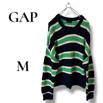 GAP 풀오버 니트 남성용 M 오버 사이즈 그린 블랙