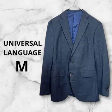 [ 새상품급 ] 유니버설 랭귀지 M 자켓 네이비 체크 무늬