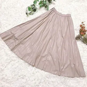 그린 라벨 플리츠 스커트 그레이지 롱